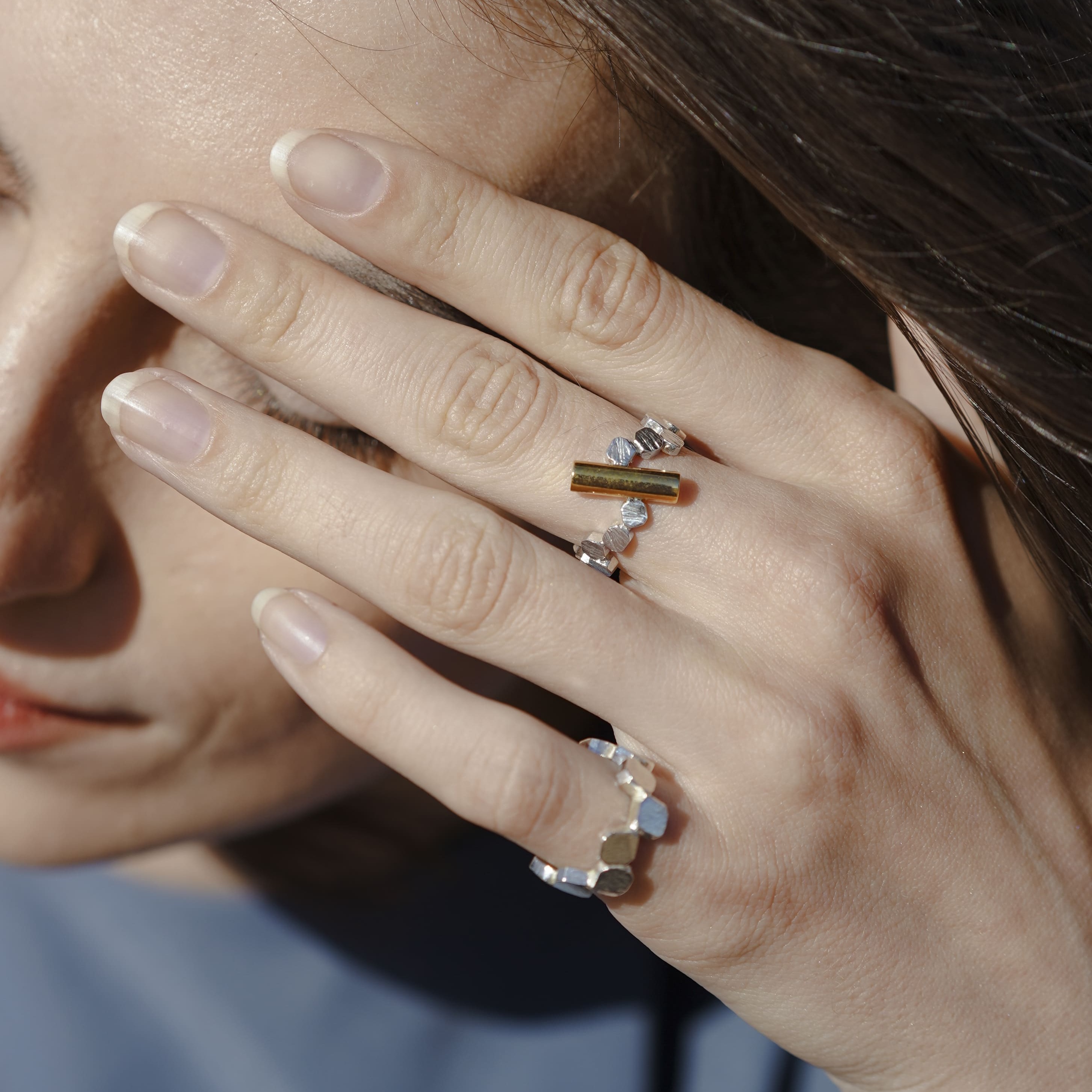 EKATERINA TOLSTAYA Кольцо Конфетти Макси с фрагментами позолоты