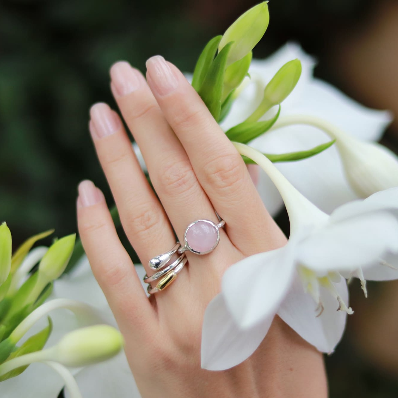 EKATERINA TOLSTAYA Кольцо с розовым кварцем