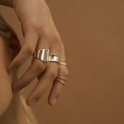 MS. MARBLE кольцо Karma двойное серебро