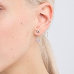 Серьги-трансформеры Principessa с аметистами