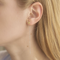 INFANTA Серьги-протяжки Punto e Catena с цитринами в серебре