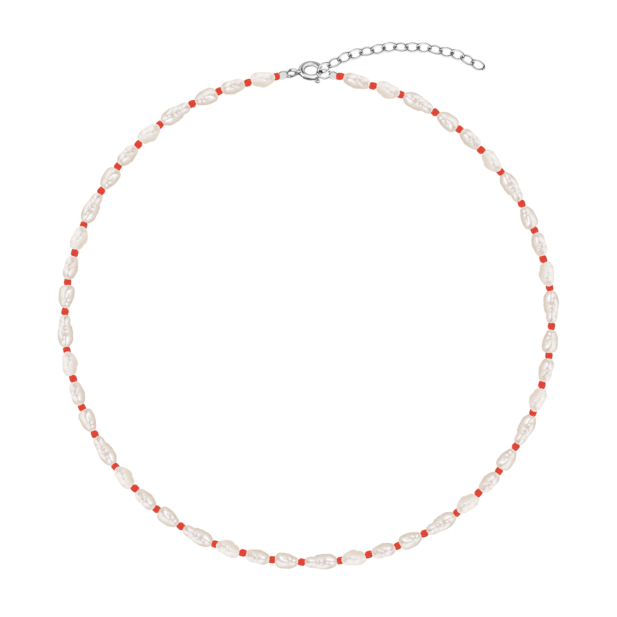 MS.MARBLE Чокер с барочным жемчугом на красной нити