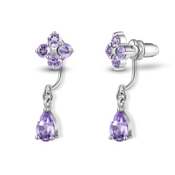Серьги-трансформеры Principessa Полина с аметистами