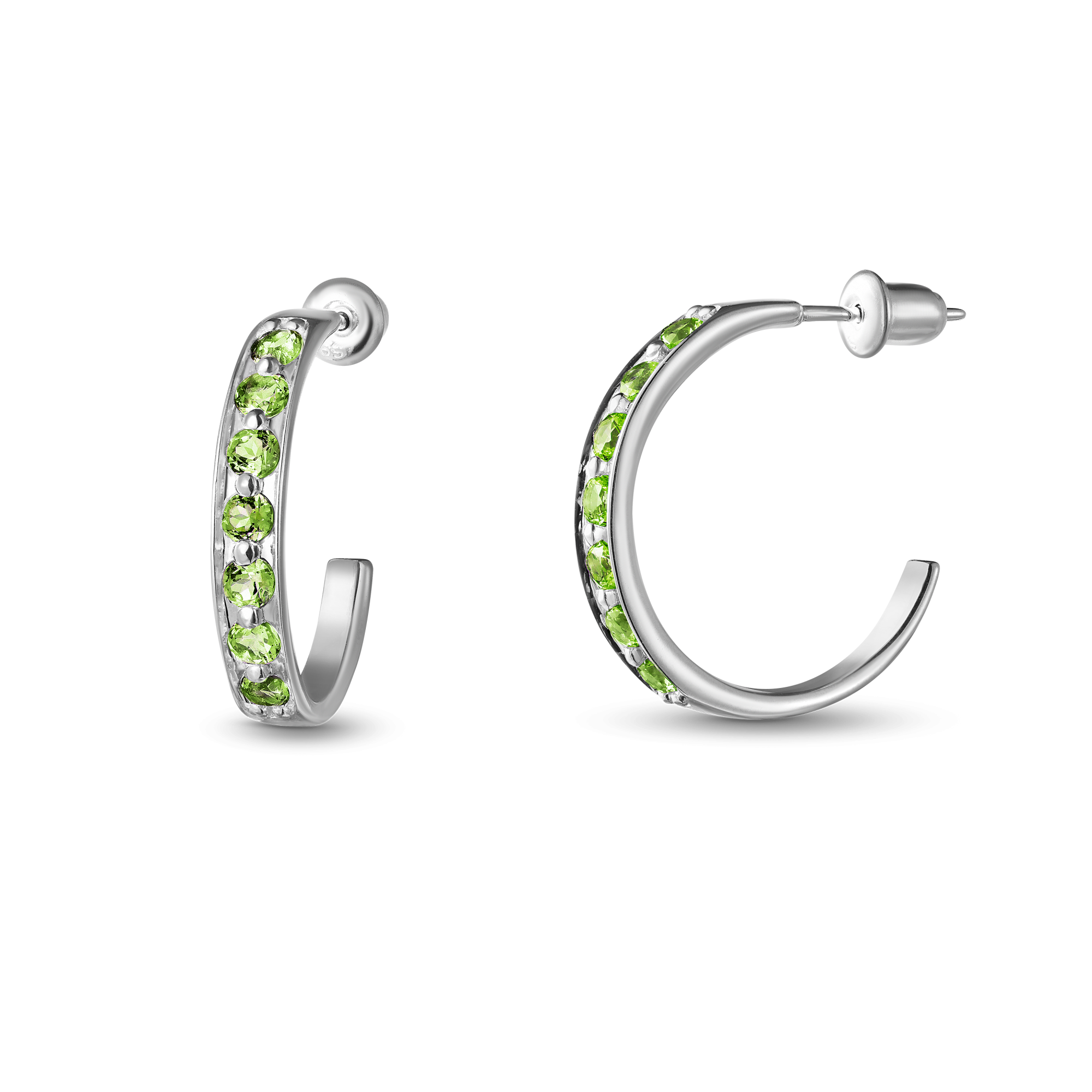 INFANTA Серьги-полукольца Traccia дорожка с хризолитами