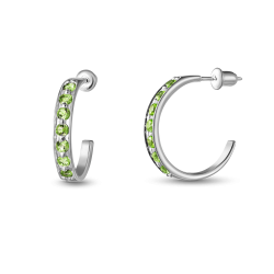 INFANTA Серьги-полукольца Traccia дорожка с хризолитами