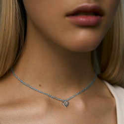 URBAN ISLAND чокер с подвеской-сердцем Forget Me Not голубой