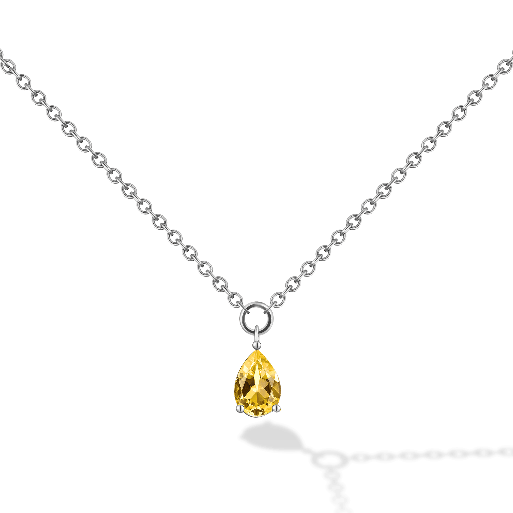 INFANTA Чокер Principessa Goccia с цитрином в серебре