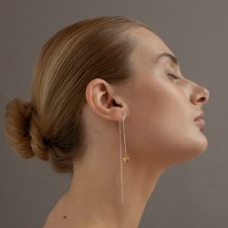 MS. MARBLE Серьга-протяжка Love позолота