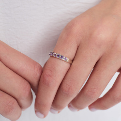 INFANTA Кольцо дорожка Principessa Traccia с аметистами в серебре