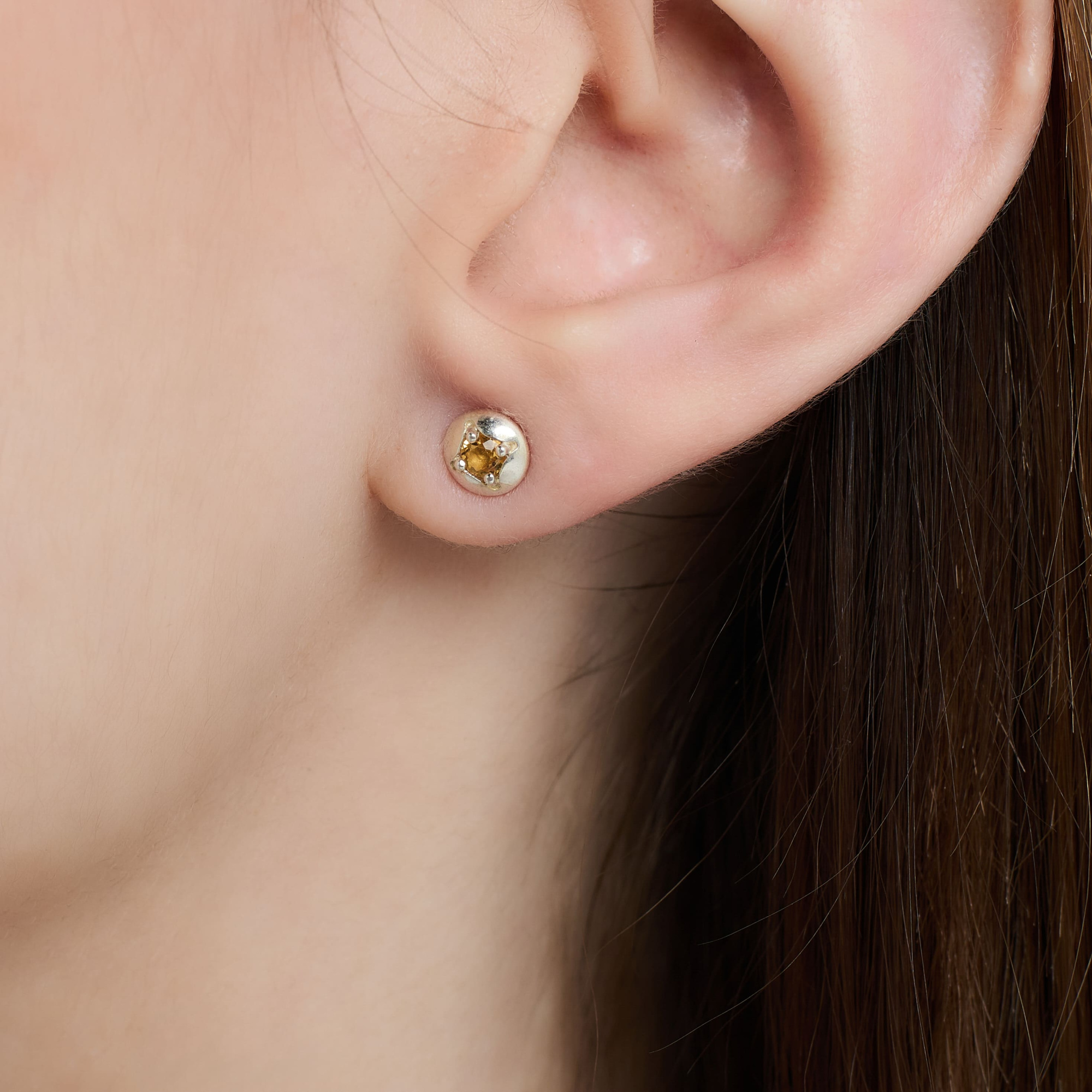 INFANTA Пусеты круглые Principessa Cerchio с цитринами в серебре