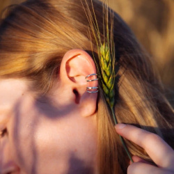 MS. MARBLE Кафф с двойным сечением Karma new age серебро