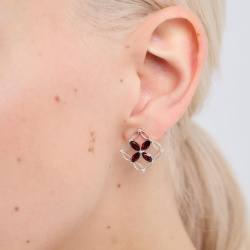 INFANTA Серьги Principessa Marchese с гранатами в серебре