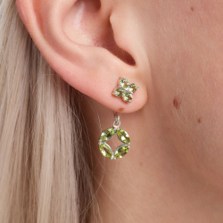 INFANTA Джекет для пусет малый Principessa для серег с хризолитами маркиз в серебре