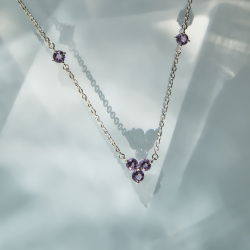 INFANTA Чокер Principessa Trifoglio piccolo с аметистами в серебре