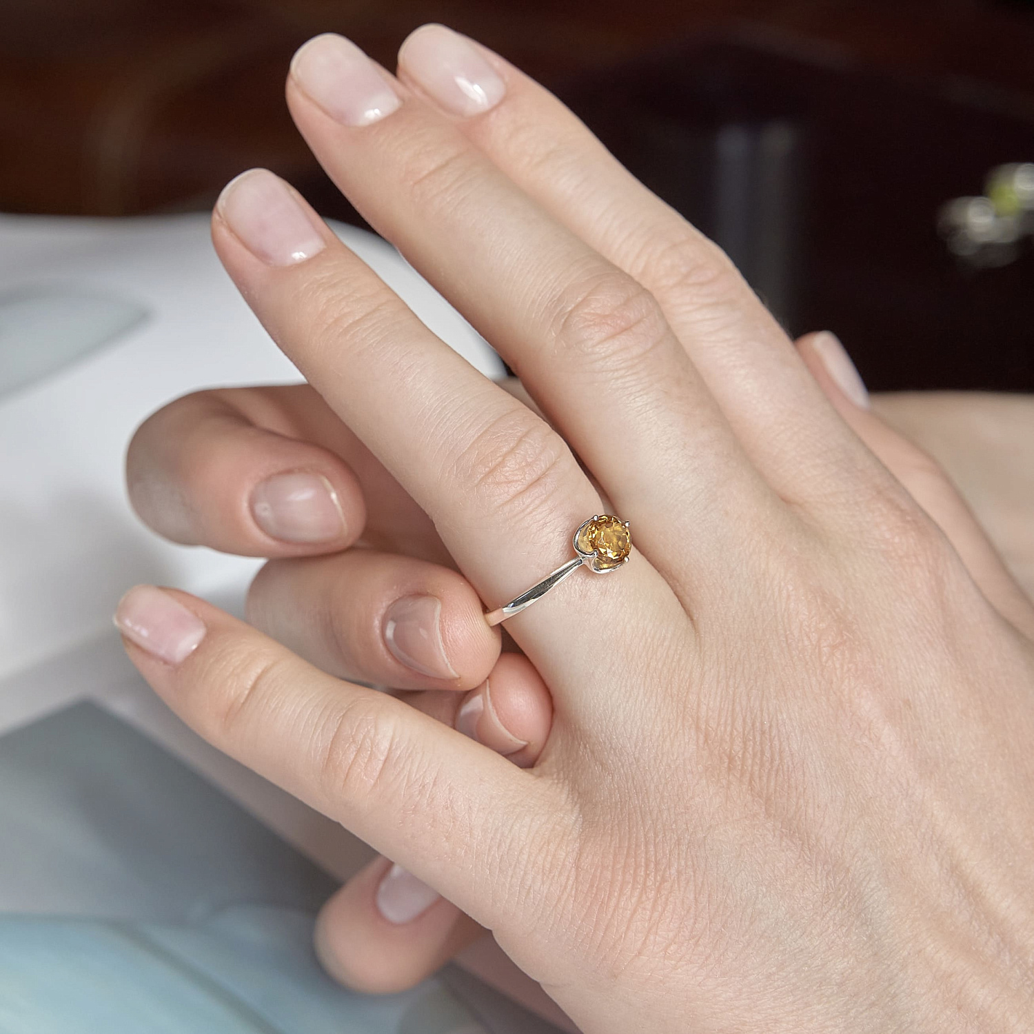 Комплект украшений в подарок. Цитрин