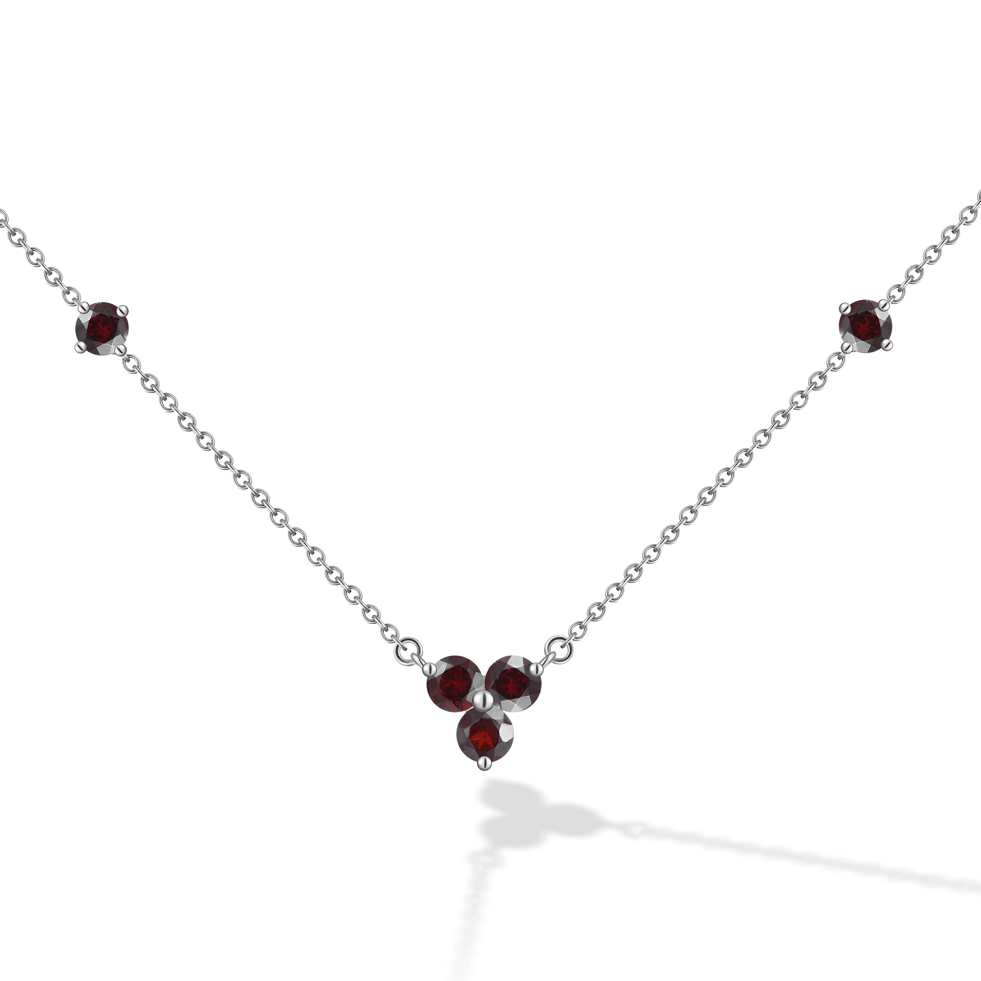 INFANTA Чокер Principessa Trifoglio piccolo с гранатами в серебре