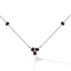 INFANTA Чокер Principessa Trifoglio piccolo с гранатами в серебре