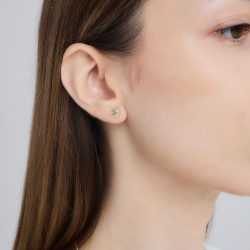 INFANTA Пусеты круглые Principessa Cerchio с хризолитами в серебре