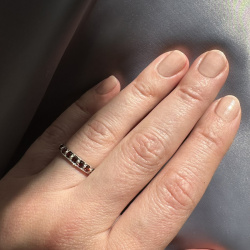 INFANTA Кольцо дорожка Principessa Traccia с гранатами в серебре