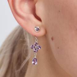 Серьги-трансформеры Principessa Дарья с аметистами