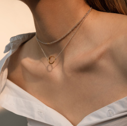 MS. MARBLE Чокер с лабрадоритом серебро