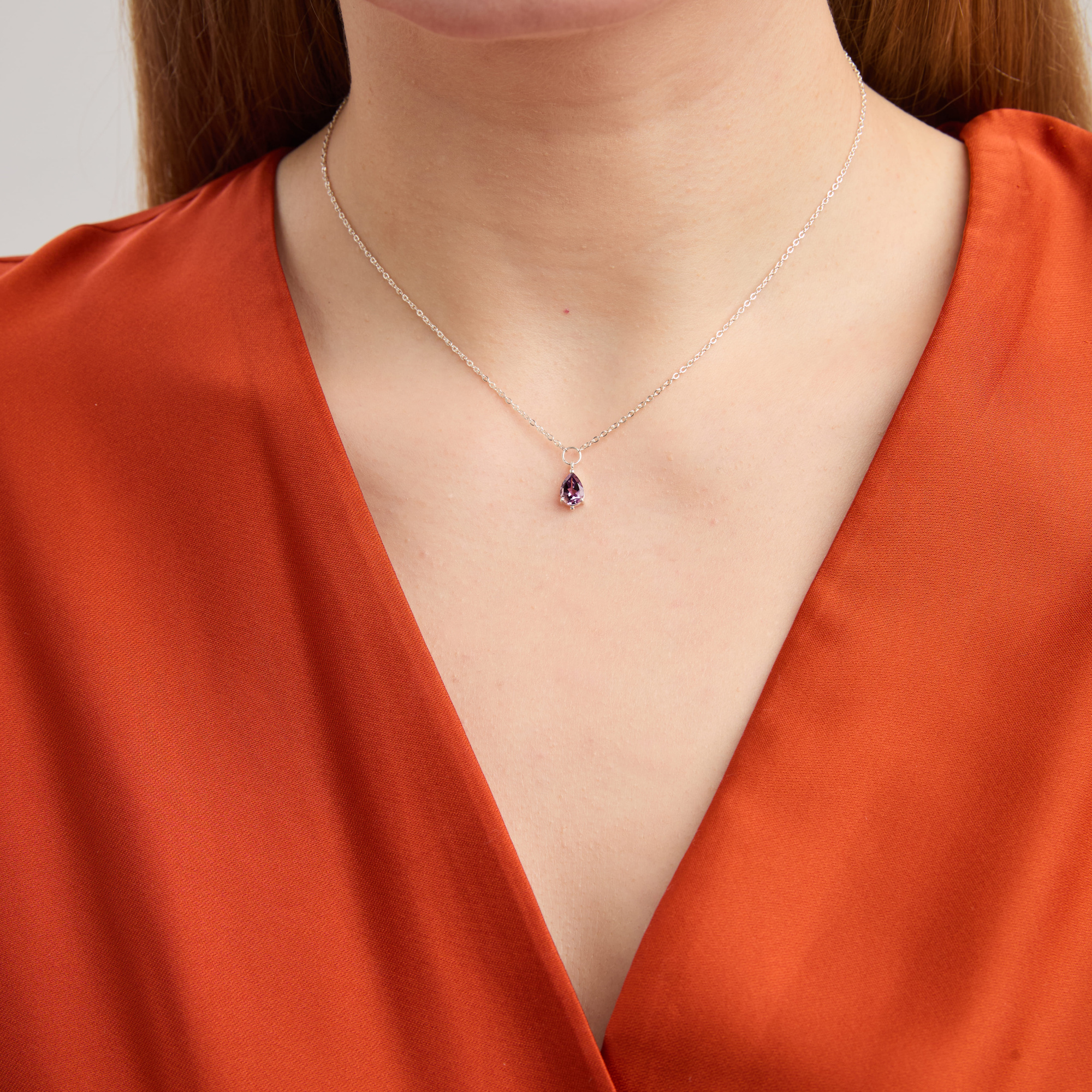 INFANTA Чокер Principessa Goccia с аметистом в серебре