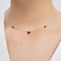 INFANTA Чокер Principessa Trifoglio piccolo с гранатами в серебре