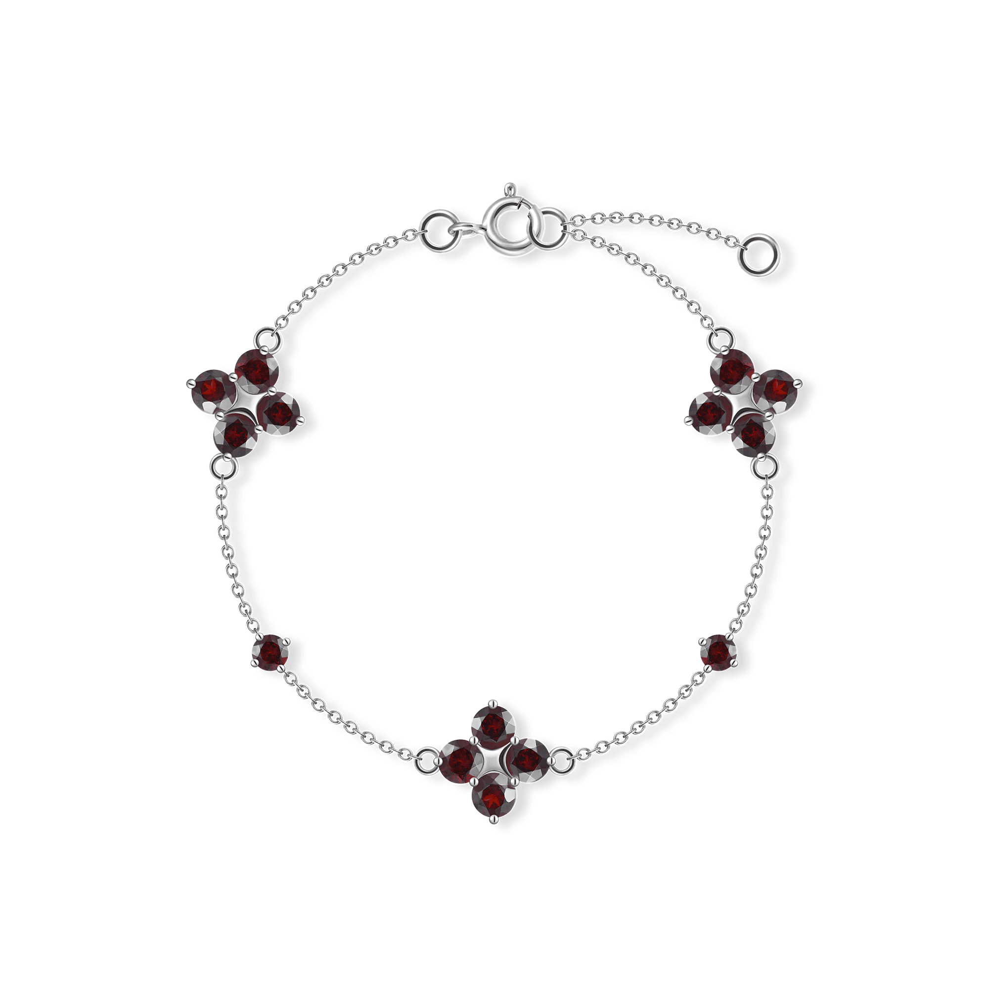 INFANTA Браслет Principessa Quadrifoglio с гранатами