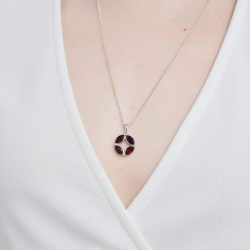 INFANTA Кулон Principessa Marchese Grande с гранатами в серебре