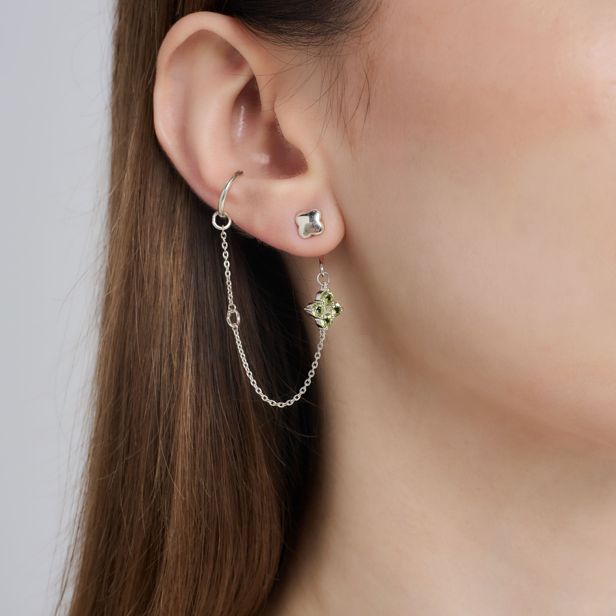 INFANTA Джекет для серег с цепочкой Principessa с хризолитами