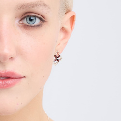 INFANTA Серьги Principessa Marchese с гранатами в серебре