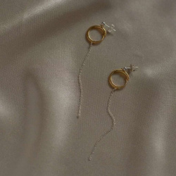 MS. MARBLE серьги Meditation long позолота