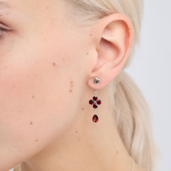 Серьги-трансформеры Principessa Екатерина с гранатами