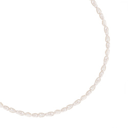 MS.MARBLE Чокер с барочным жемчугом серебро