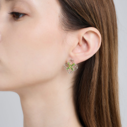 INFANTA Серьги Principessa Marchese с хризолитами в серебре