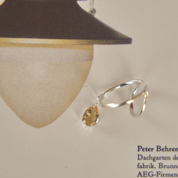 INFANTA Кафф с камнем Anello Goccia с цитрином в серебре