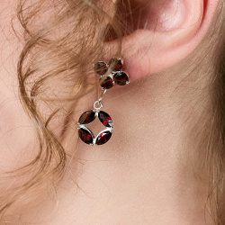 INFANTA Джекет для пусет малый Principessa для серег с гранатами маркиз в серебре