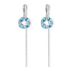 INFANTA Серьги протяжки Principessa Marchese с топазами в серебре