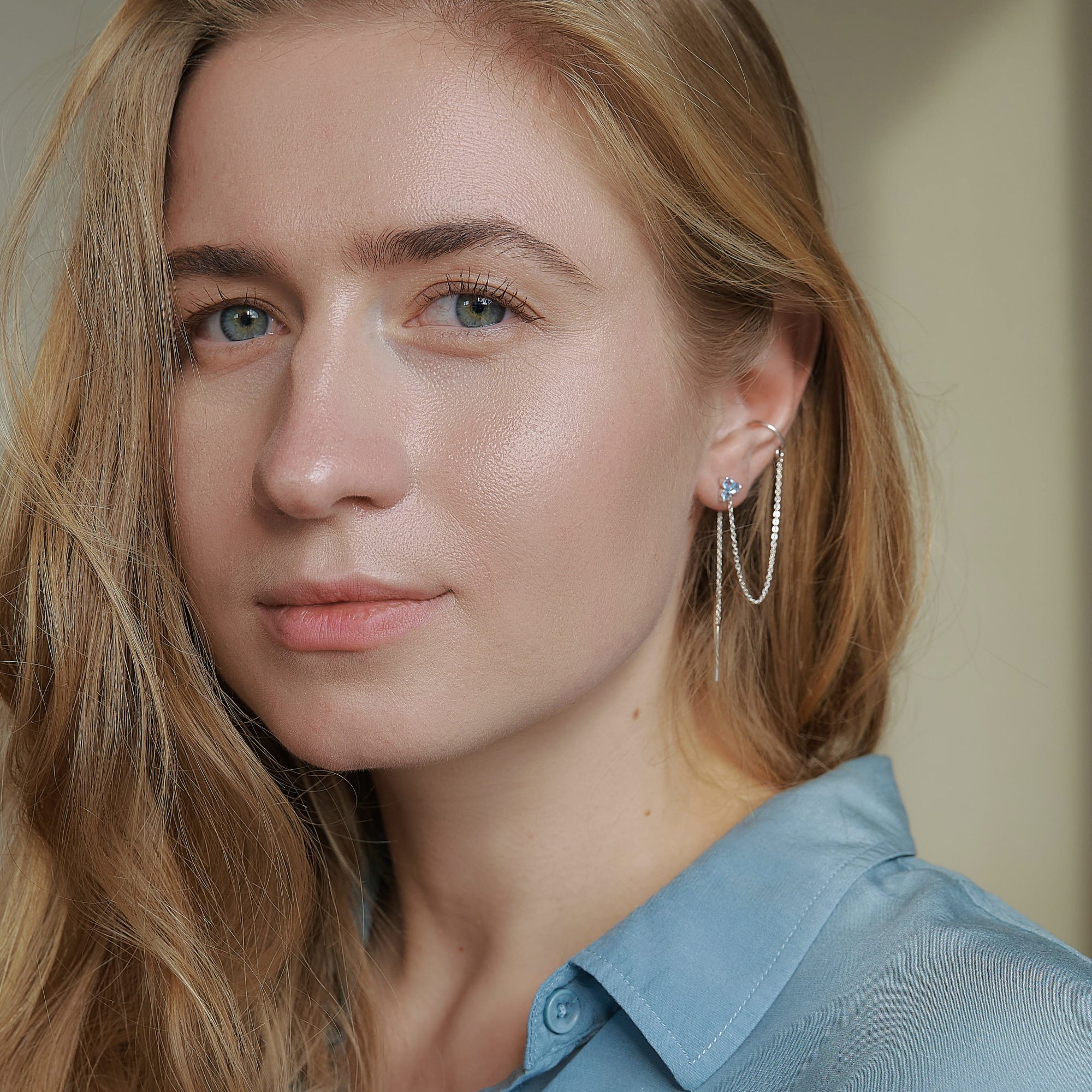 INFANTA Серьги протяжки Principessa Trifoglio piccolo с топазами в серебре