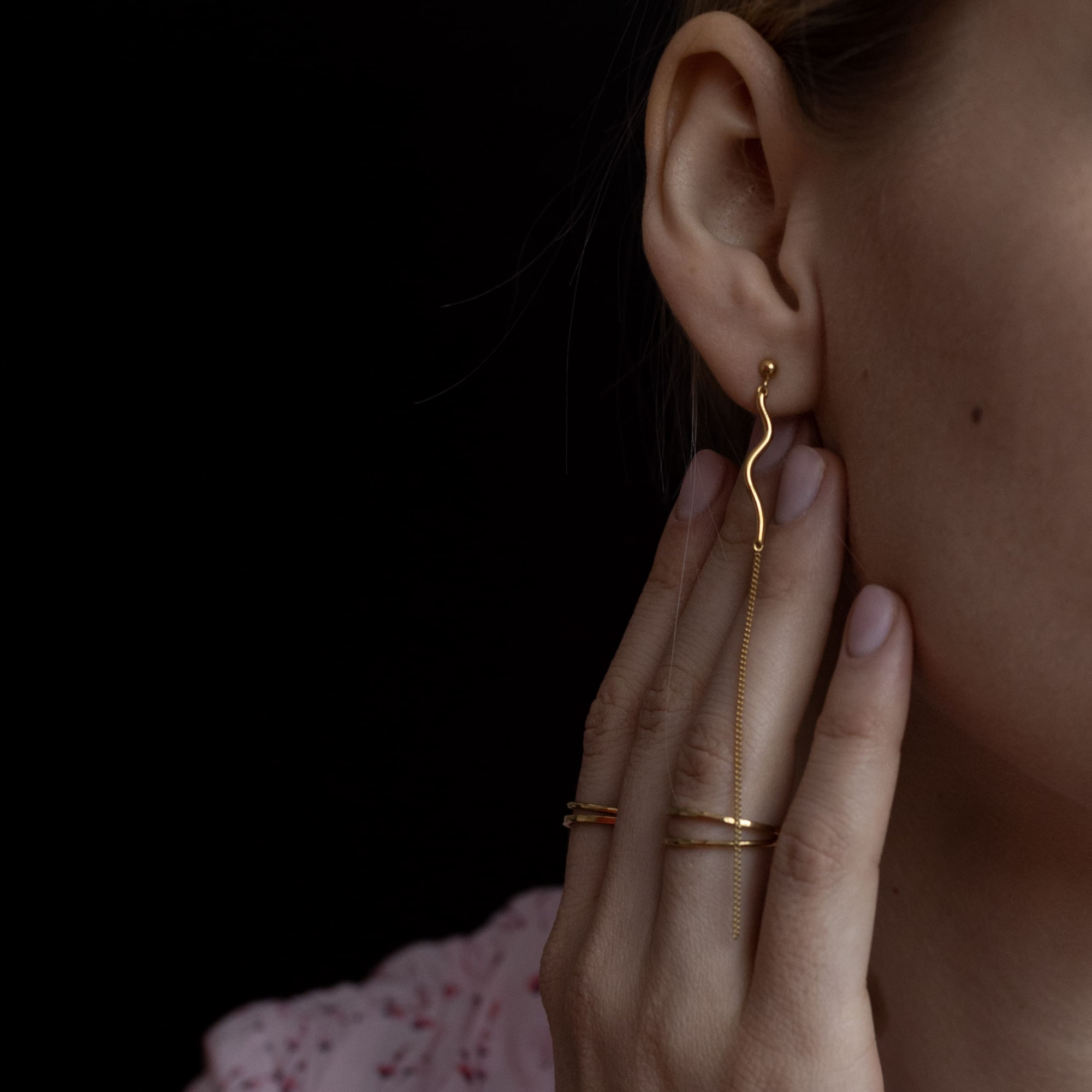 MS. MARBLE серьги Flow позолота