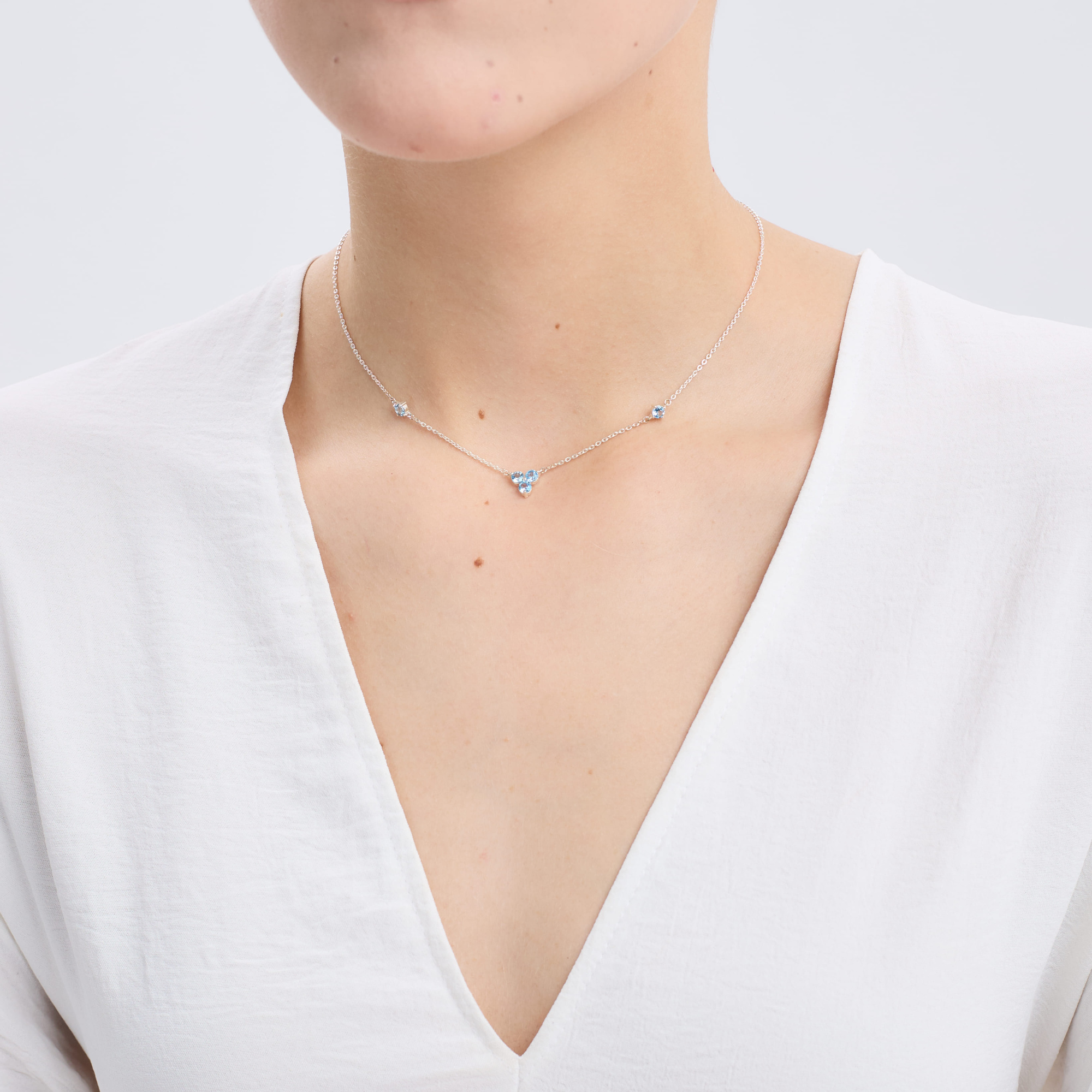 INFANTA Чокер Principessa Trifoglio piccolo с топазами в серебре