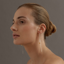 MS. MARBLE Серьга-протяжка Love позолота