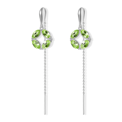 INFANTA Серьги протяжки Principessa Marchese с хризолитами в серебре