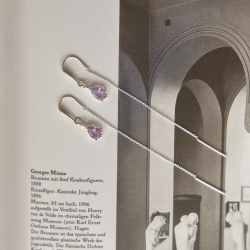 INFANTA Серьги протяжки Goccia с аметистом в серебре