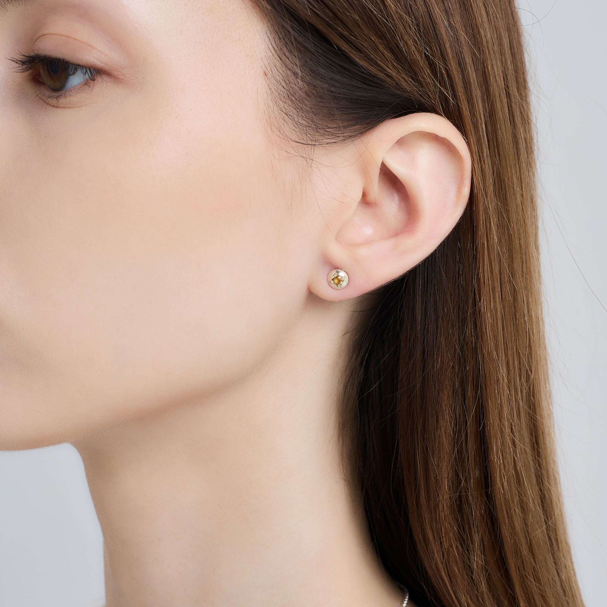 INFANTA Пусеты круглые Principessa Cerchio с цитринами в серебре