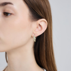 INFANTA Серьги-полукольца Traccia дорожка с хризолитами