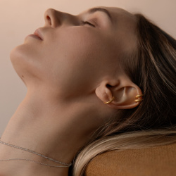 MS. MARBLE серьга-кафф Movement позолота большой