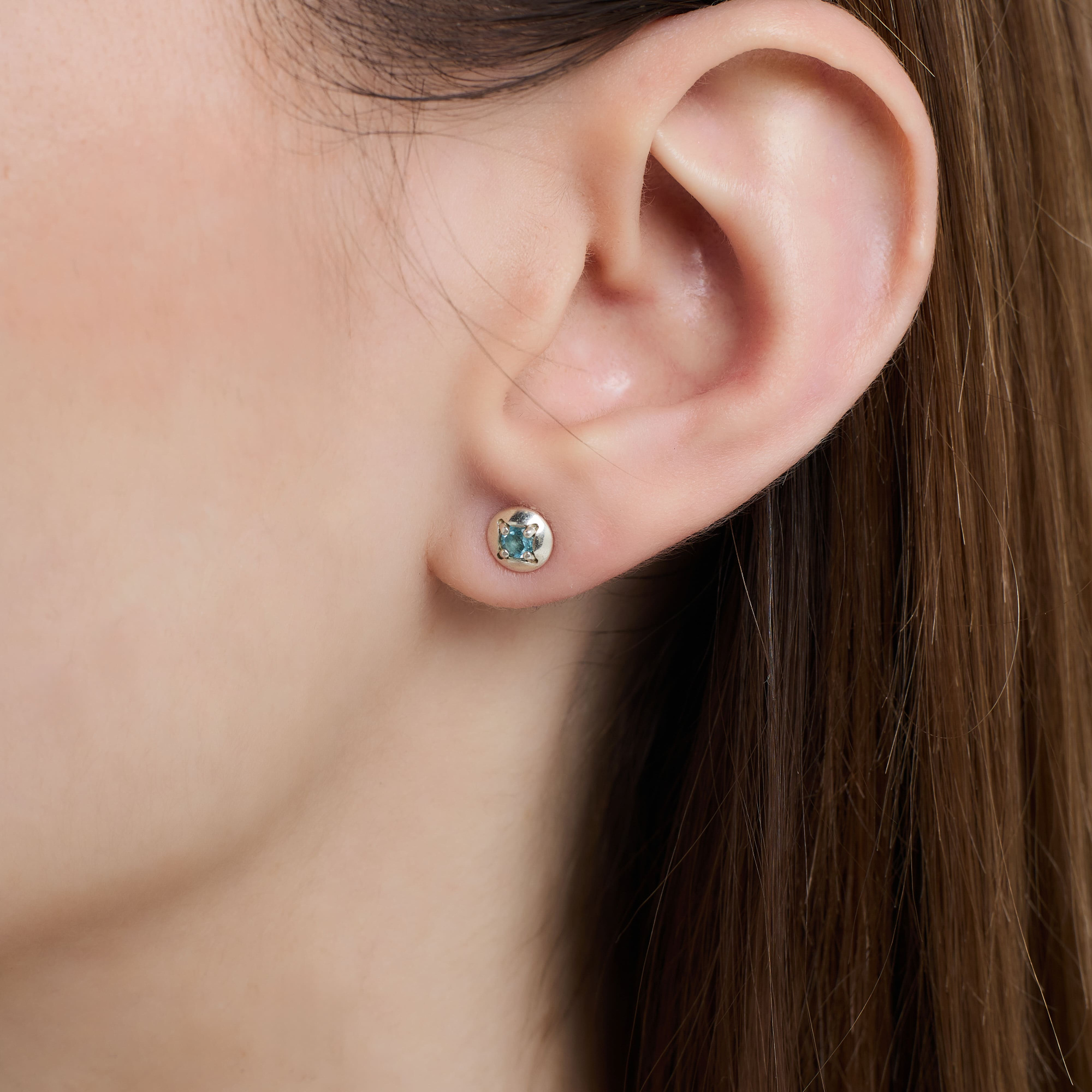 INFANTA Пусеты круглые Principessa Cerchio с топазами в серебре