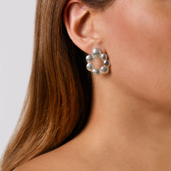 INFANTA Моносерьга круглая Sasso Галька серебро