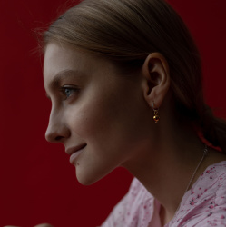 MS. MARBLE серьга Pomegranate позолота